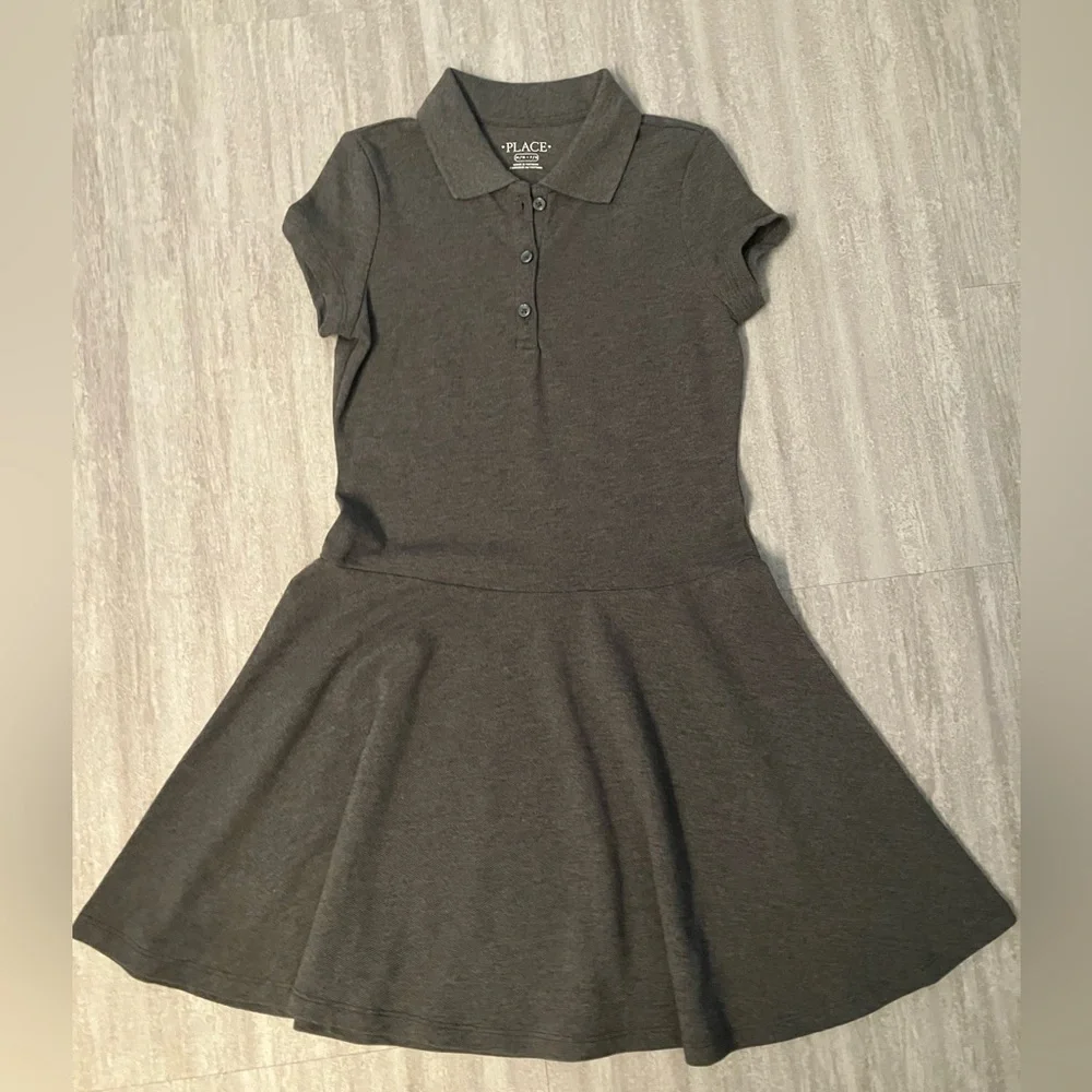 Children’s Place grey short-sleeve polo shirt dress